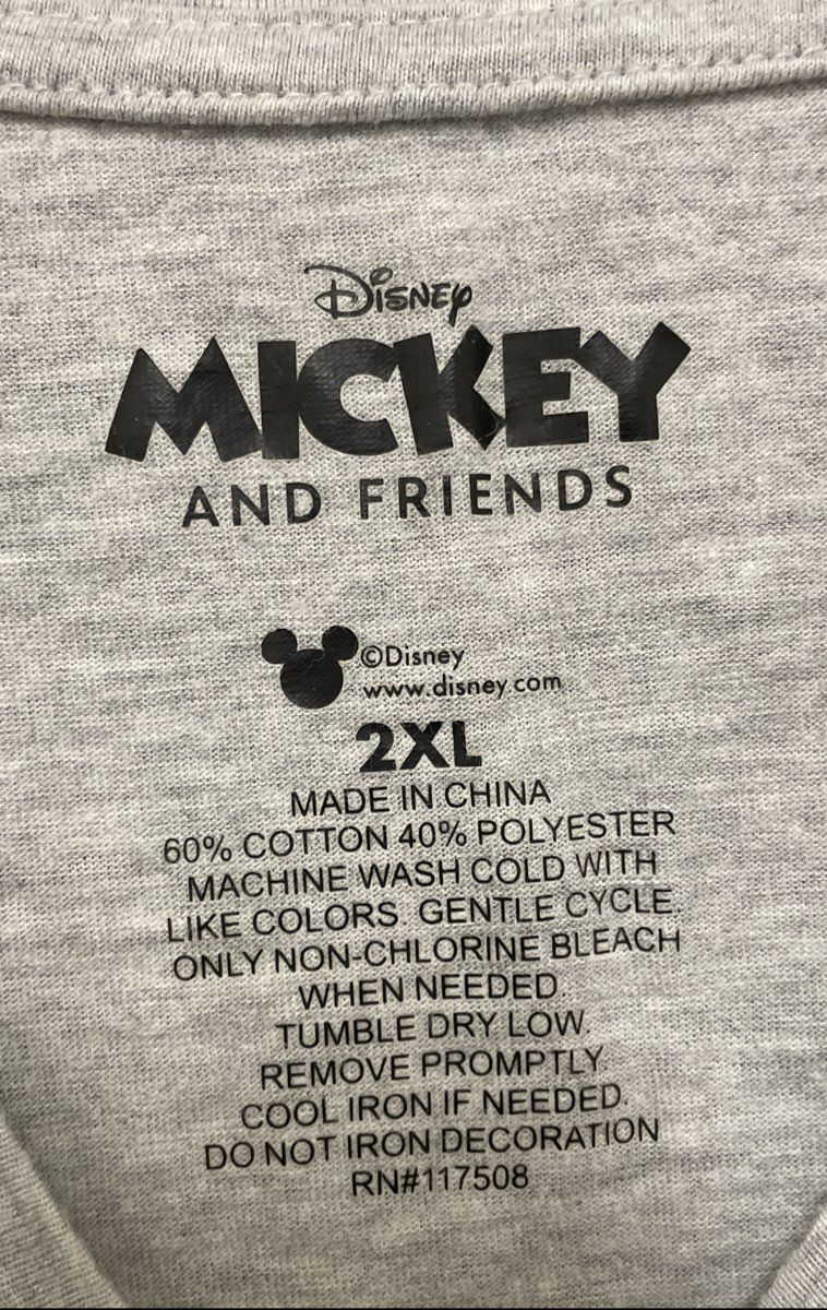 Disney Mickey & Friends Women's Gray Forever Graphic T-Shirt Sz 2XL