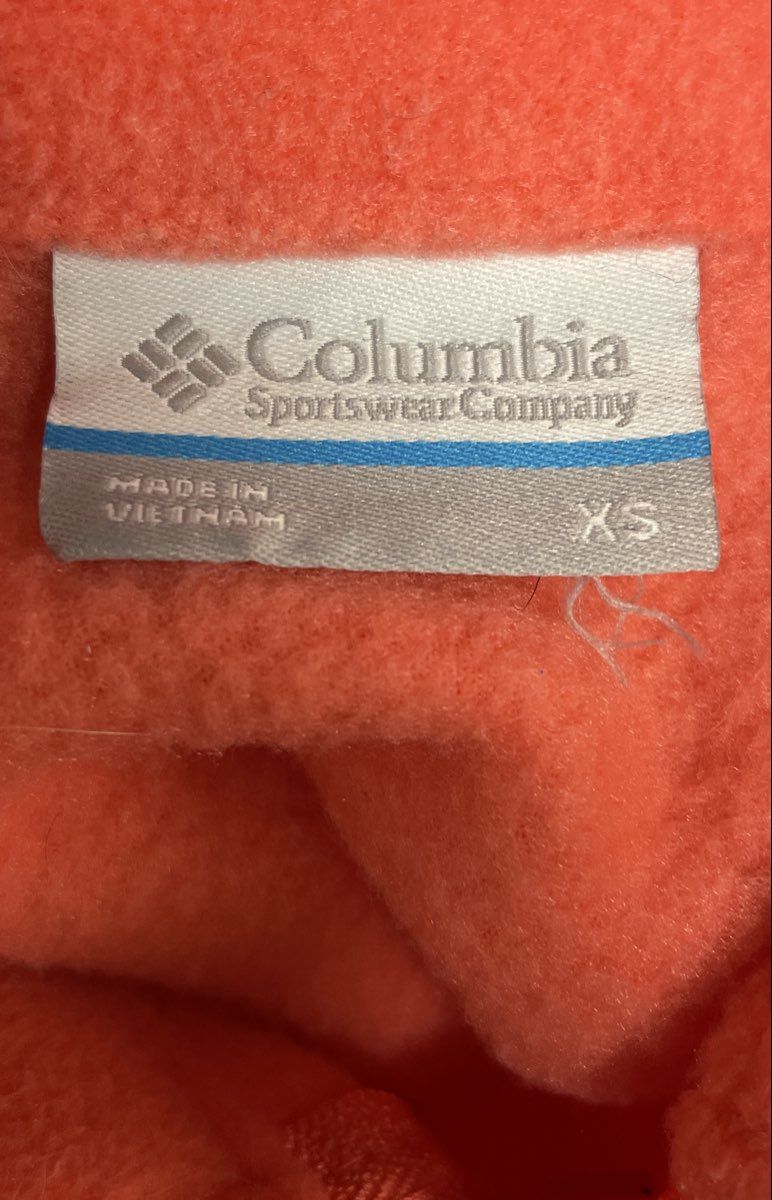 Columbia Women's Fleece Jacket Coral Orange Full Zip Mock Neck Sz XS