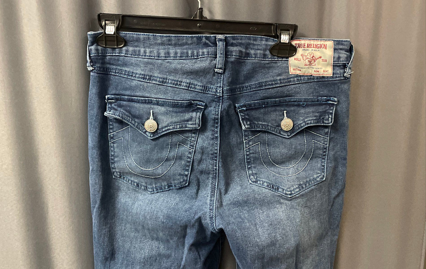 True Religion Women's Blue Billie Mid Rise Straight Leg Jeans Sz 31