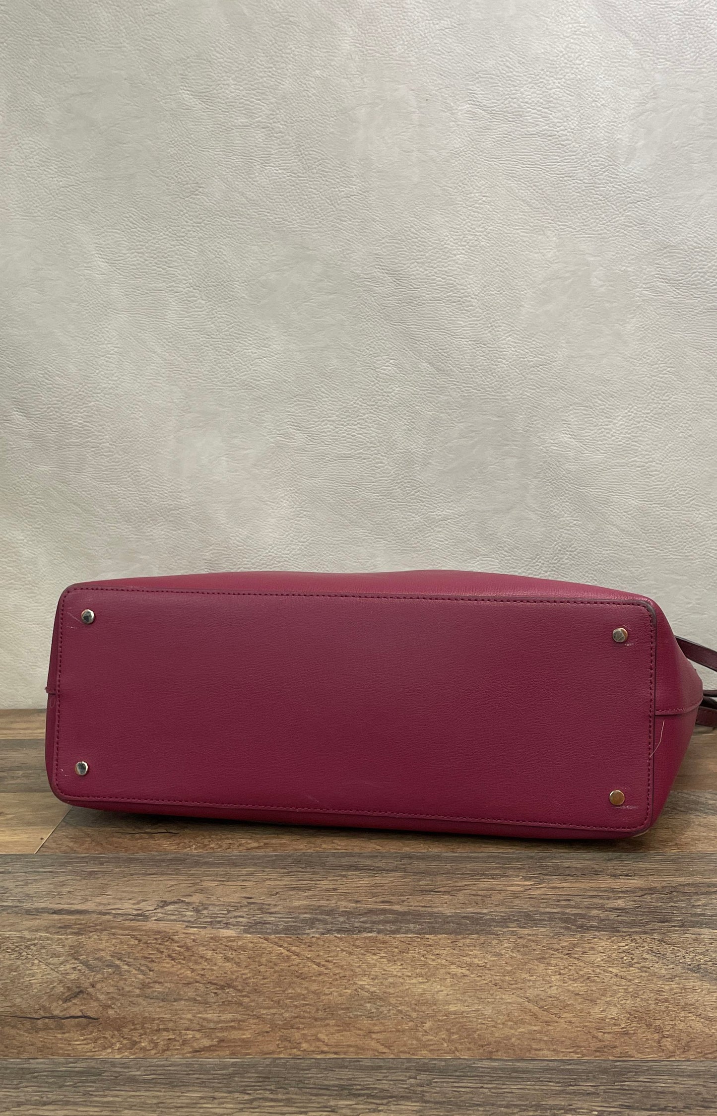 Kate Spade Cranberry Pebbled Leather Tote Bag and Matching Wallet Lot of 2