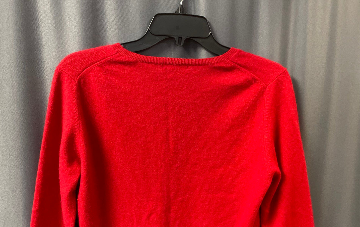 Madison Studio Women's Red 100% Cashmere V-Neck Button Henley Sweater Sz L
