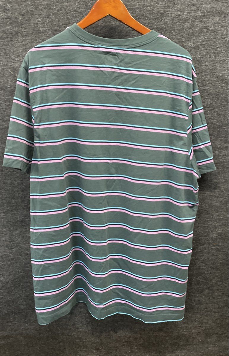 Nike Men's Green Striped Short Sleeve T-Shirt Pink Blue Black Logo Sz 3XL