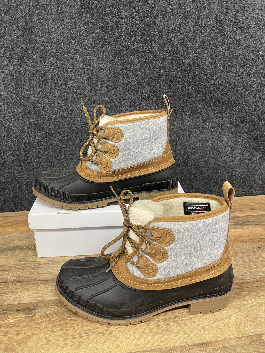 Kamik Sienna Lo Grey Tan Waterproof Duck Boots Women's Size 9
