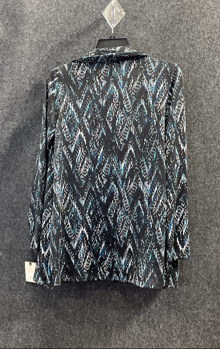 Dana Buchman Women's Dark Blue Abstract Open Front Cardigan Jacket Sz S NWT