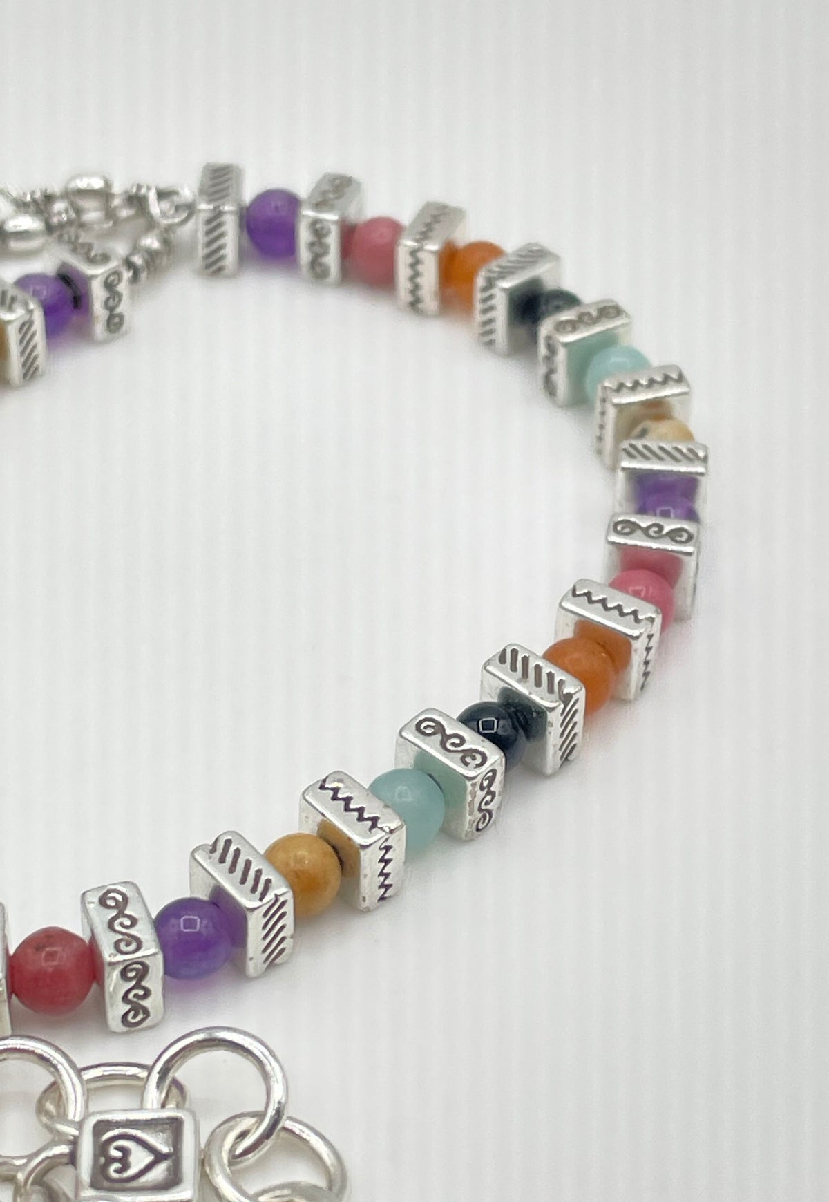 Brighton Silver Tone Multicolor Confetti Bead Necklace 22.9g