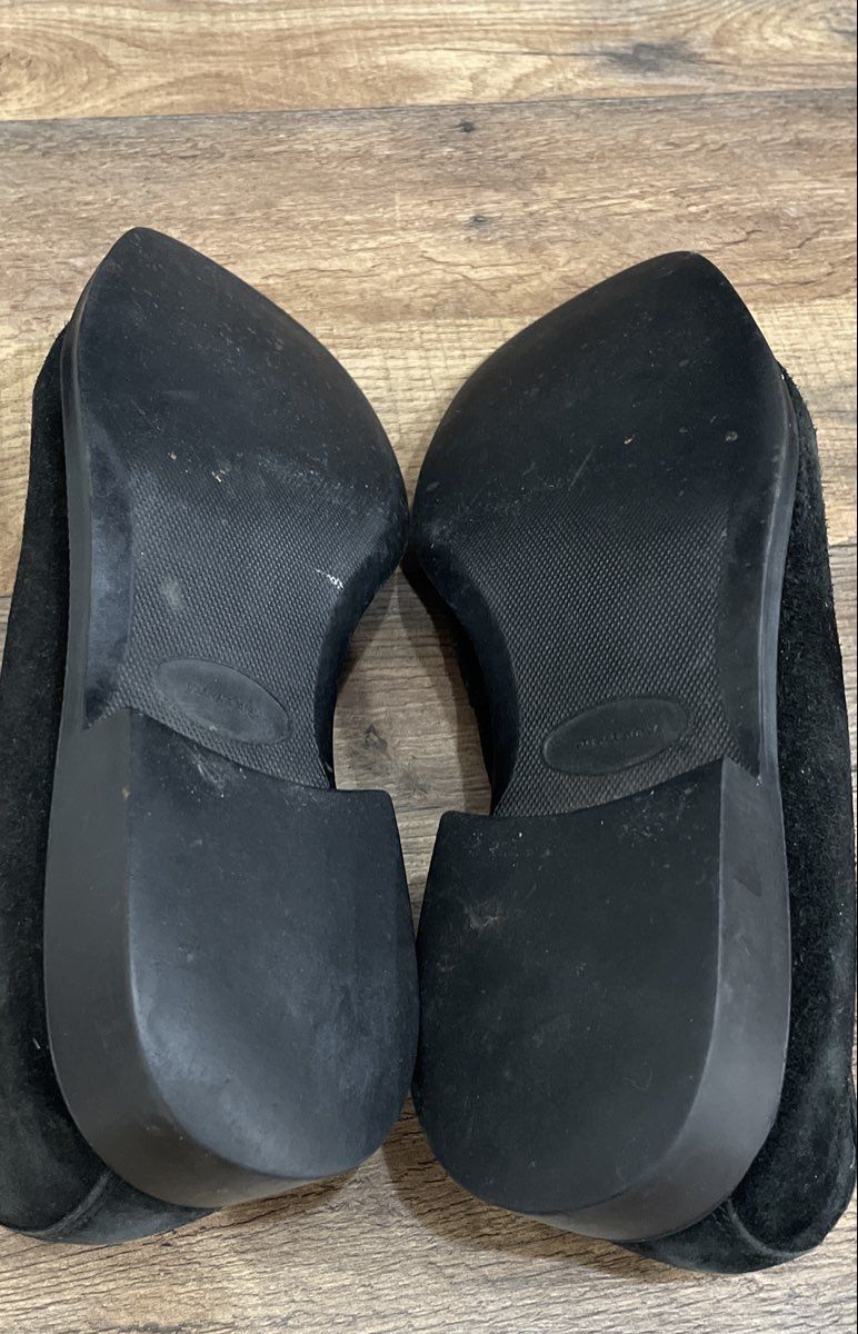 Panelli Black Suede Metal Buckle Loafers Men's Dress Shoes Size 9.5D