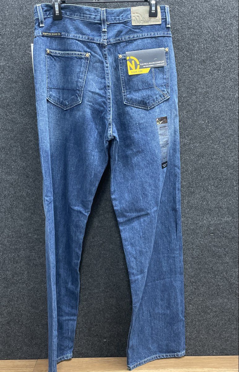 Vintage Nautica Men's Blue Easy Fit Y2K Straight Leg Denim Jeans Sz 31x32 NWT