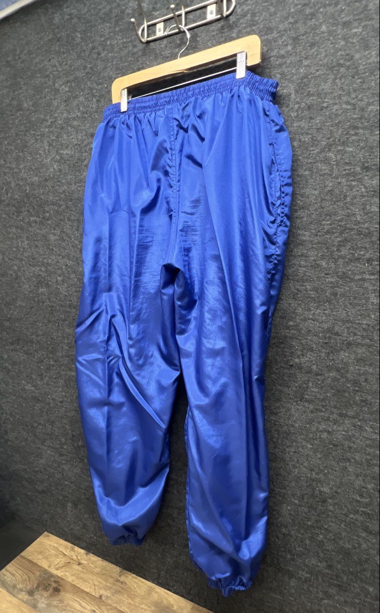 Vintage 90s Nike Men's Blue Nylon Windbreaker Track Pants Baggy Lined Sz XXL