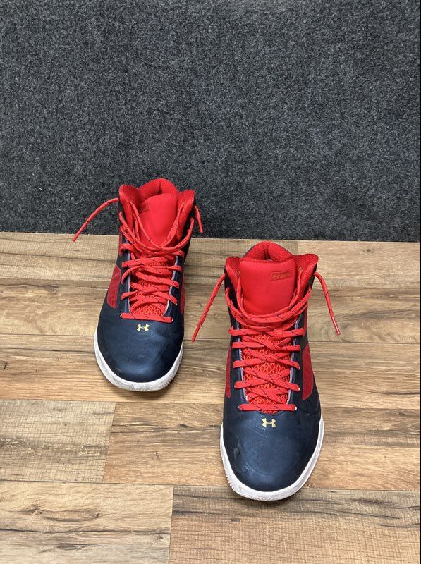 Under Armour Clutchfit Drive 2 Steph Curry Navy Red Gold Shoes Men's Size 10