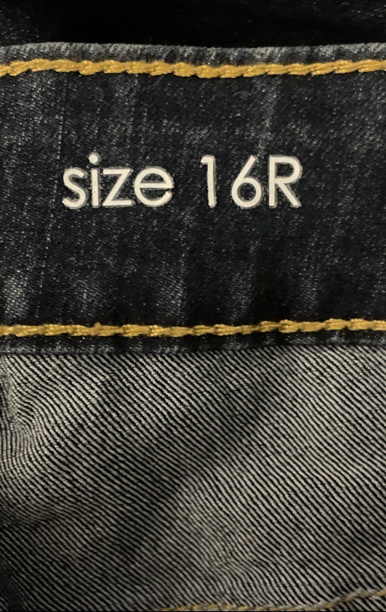 New Directions Women's Dark Wash Blue Denim Eyelet Hem Crop Capri Jeans Sz 16R