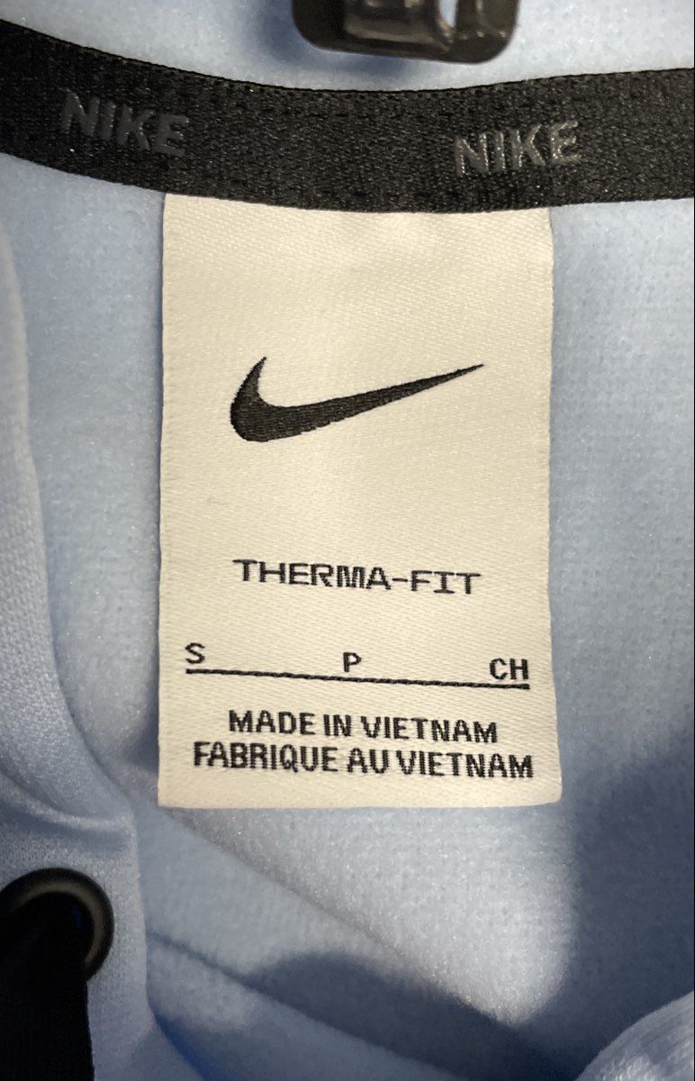 Nike Women's Therma-FIT Glacier Blue Big Swoosh Wrap Pullover Hoodie Size S