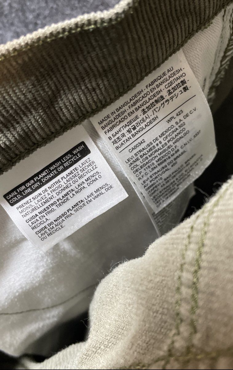 Levi's Men's 514 Slim Straight Corduroy Pants Olive Green Sz 32x34