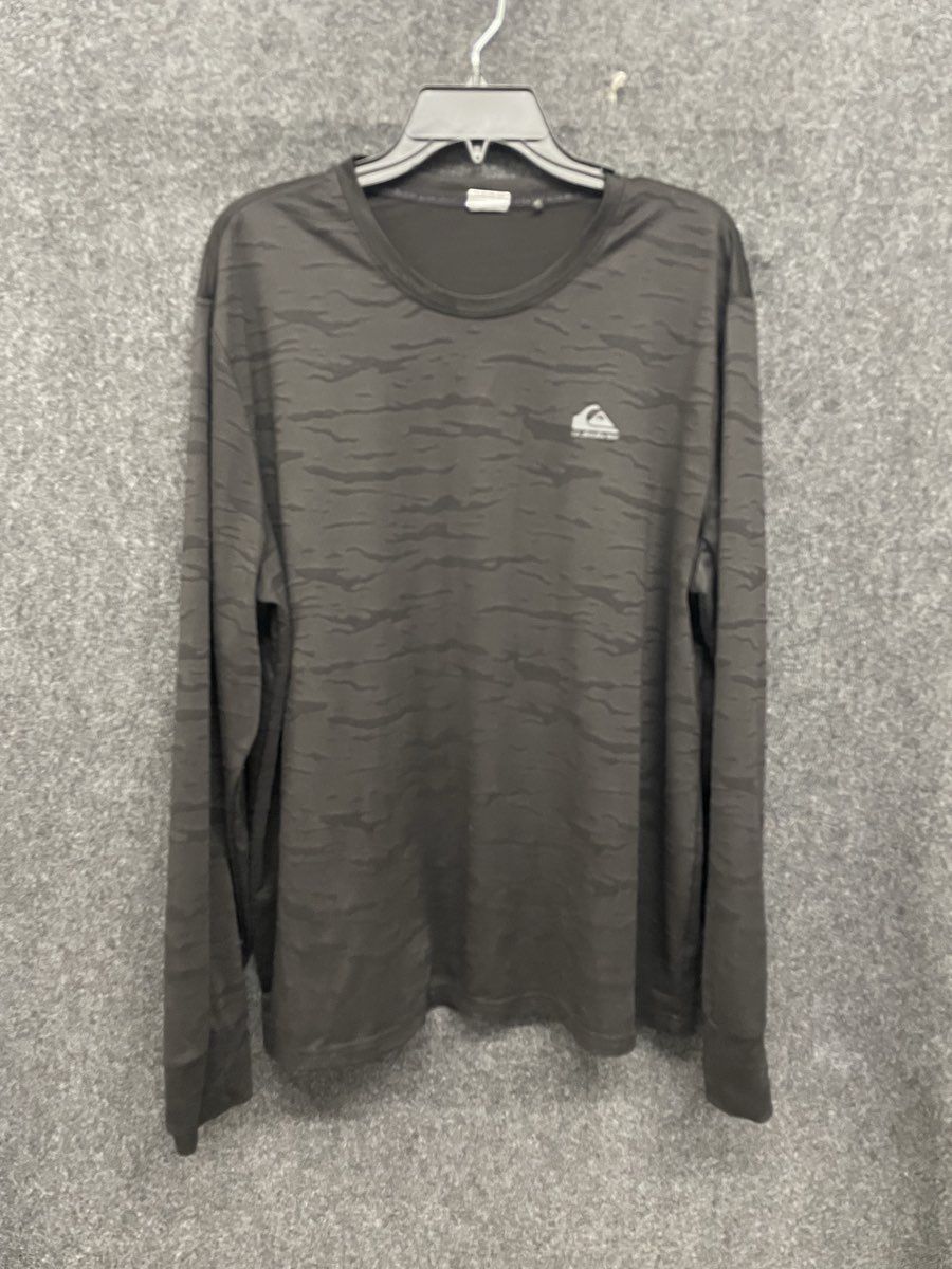Quiksilver Men's DryFlight Long Sleeve Performance Shirt Black Gray Camo Sz XL