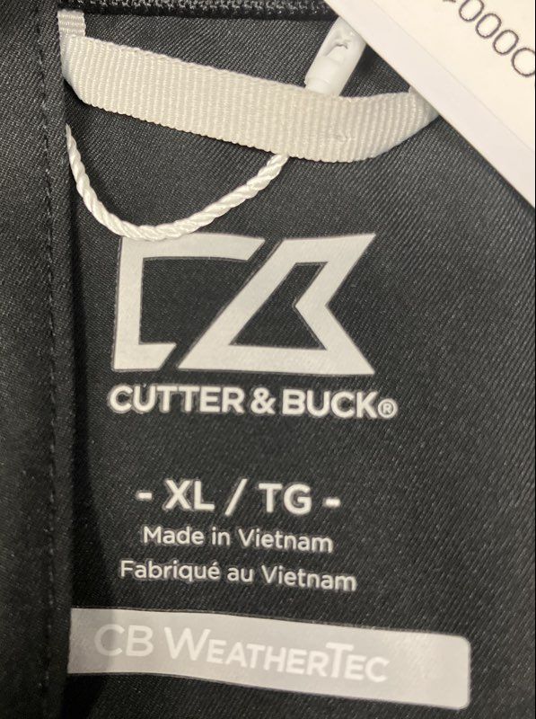 Cutter & Buck Men's Black CB WeatherTec Full Zip Sharp Logo Vest Sz XL NWT