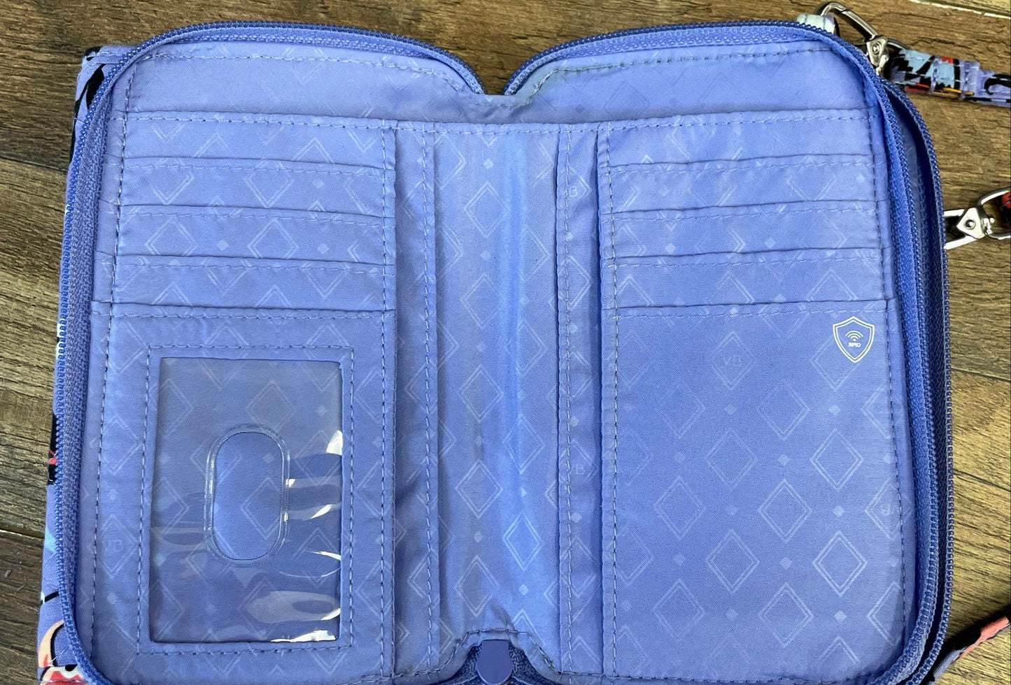 Vera Bradley Crossbody Wallet & Lidded Mug Baroque Floral Purse Lot of 2