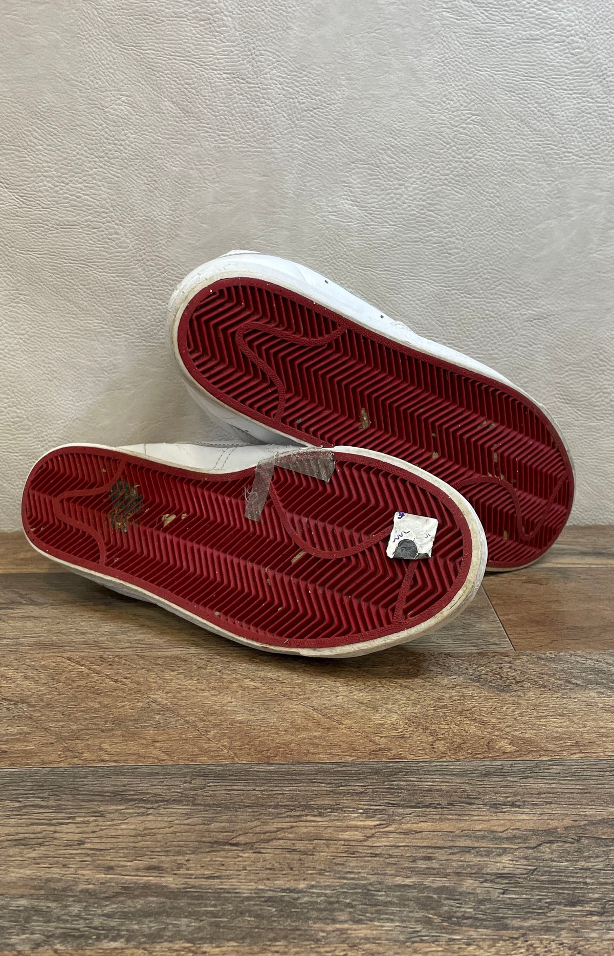 Nike Blazer High White Red Stitched Swoosh Sneakers Size 8.5