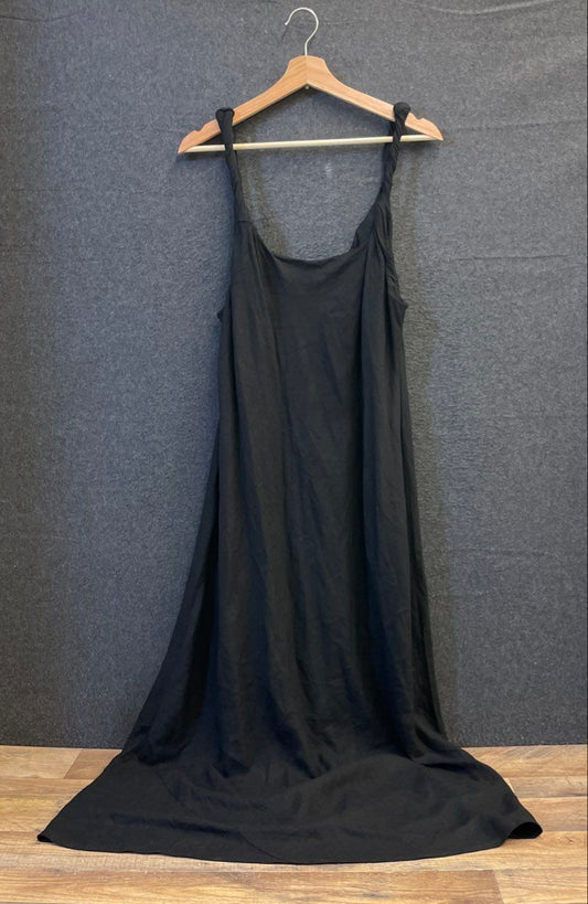 ASOS DESIGN Women's Black Twist Strap Viscose Flax Maxi Dress Size 14