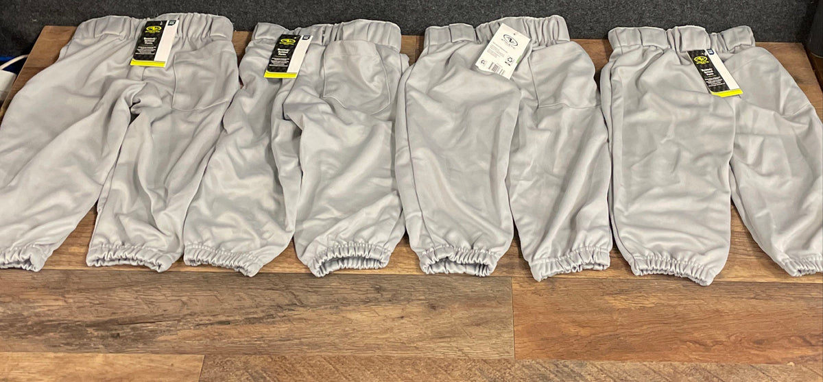 Athletic Works Youth Gray Baseball Pants Lot of 4 NWT Elastic Waist Cuffs Sz XS