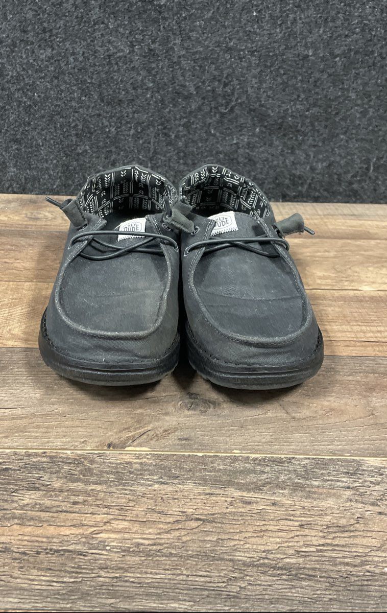Hey Dude Wendy Stretch Canvas Black Slip-On Loafers Women's Size 7