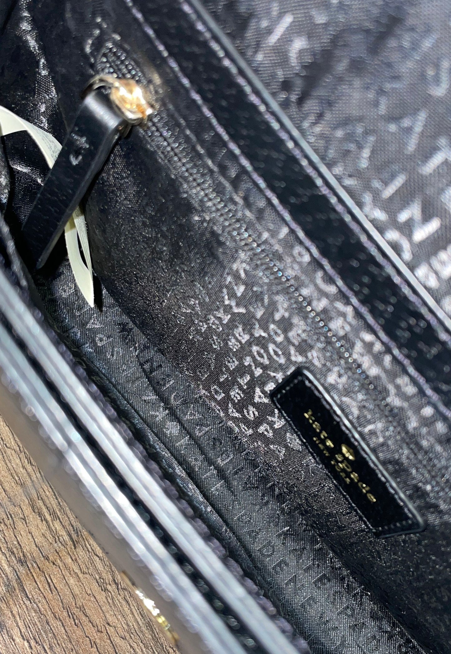 Kate Spade New York Black White Colorblock Pebbled Leather Crossbody Bag Silver