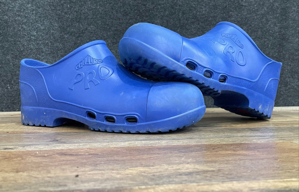 Calzuro Pro Blue Professional Work Clogs Slides Made in Italy Size 42