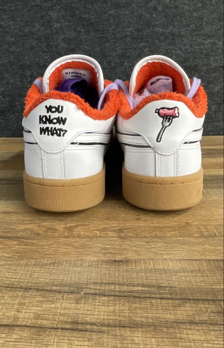 Reebok Club C Revenge Droopy White Orange Gum Size 11.5