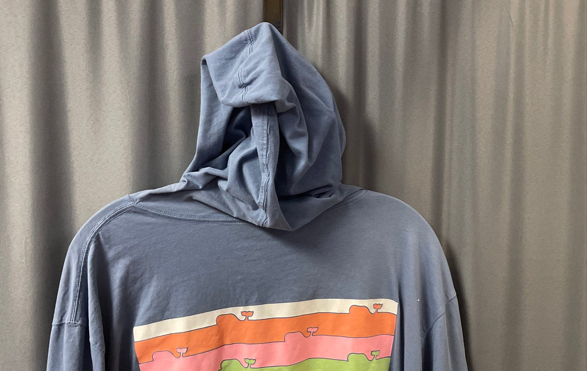 Vineyard Vines Men's Blue Long Sleeve Hooded Shirt Cotton Logo Graphic Sz XL