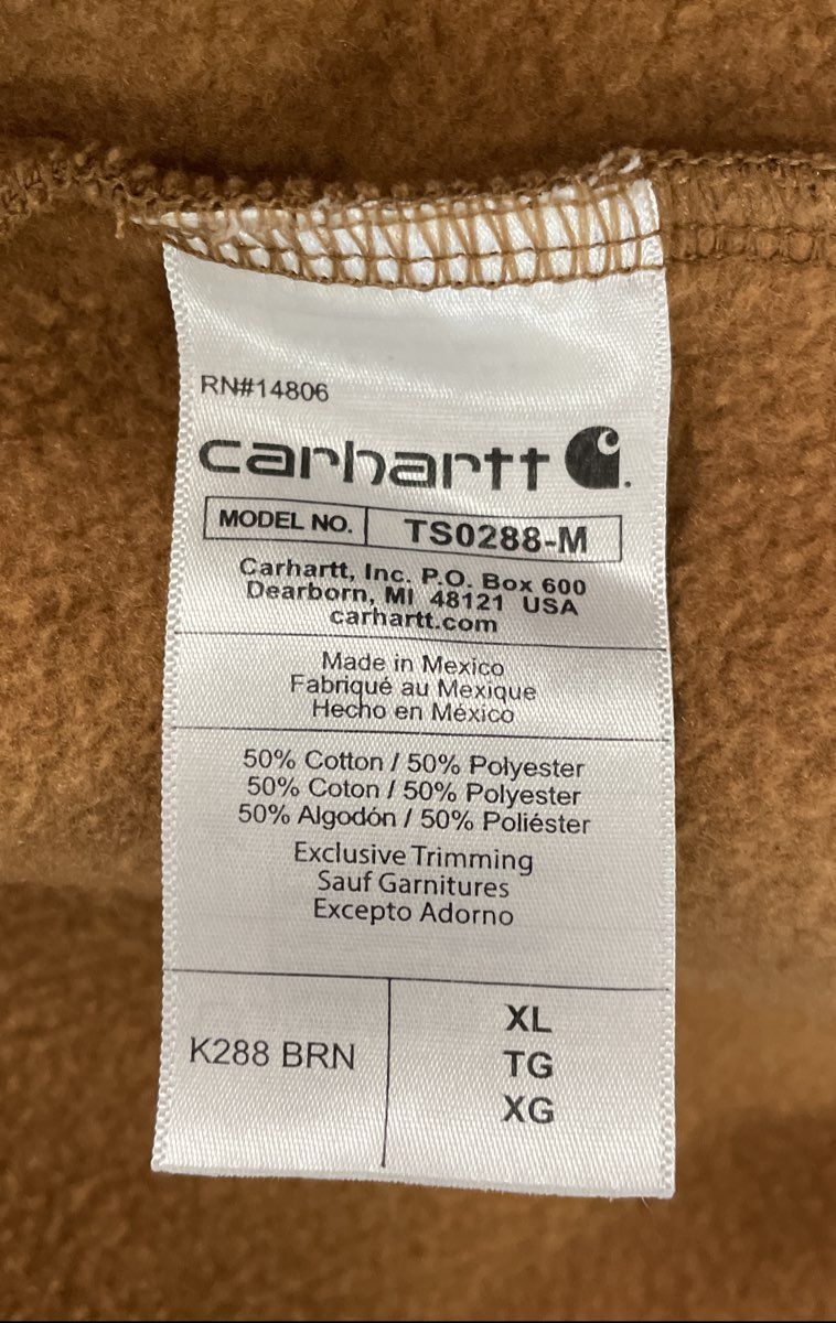 Carhartt Men's Brown K288 Loose Fit Graphic Sleeve Pullover Hoodie Sz XL