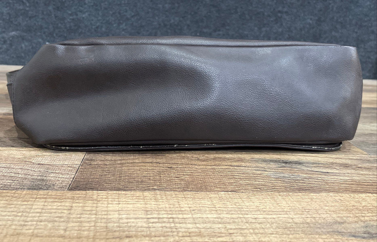 Rosetti Brown Leather Flap Crossbody Shoulder Bag Silver Hardware