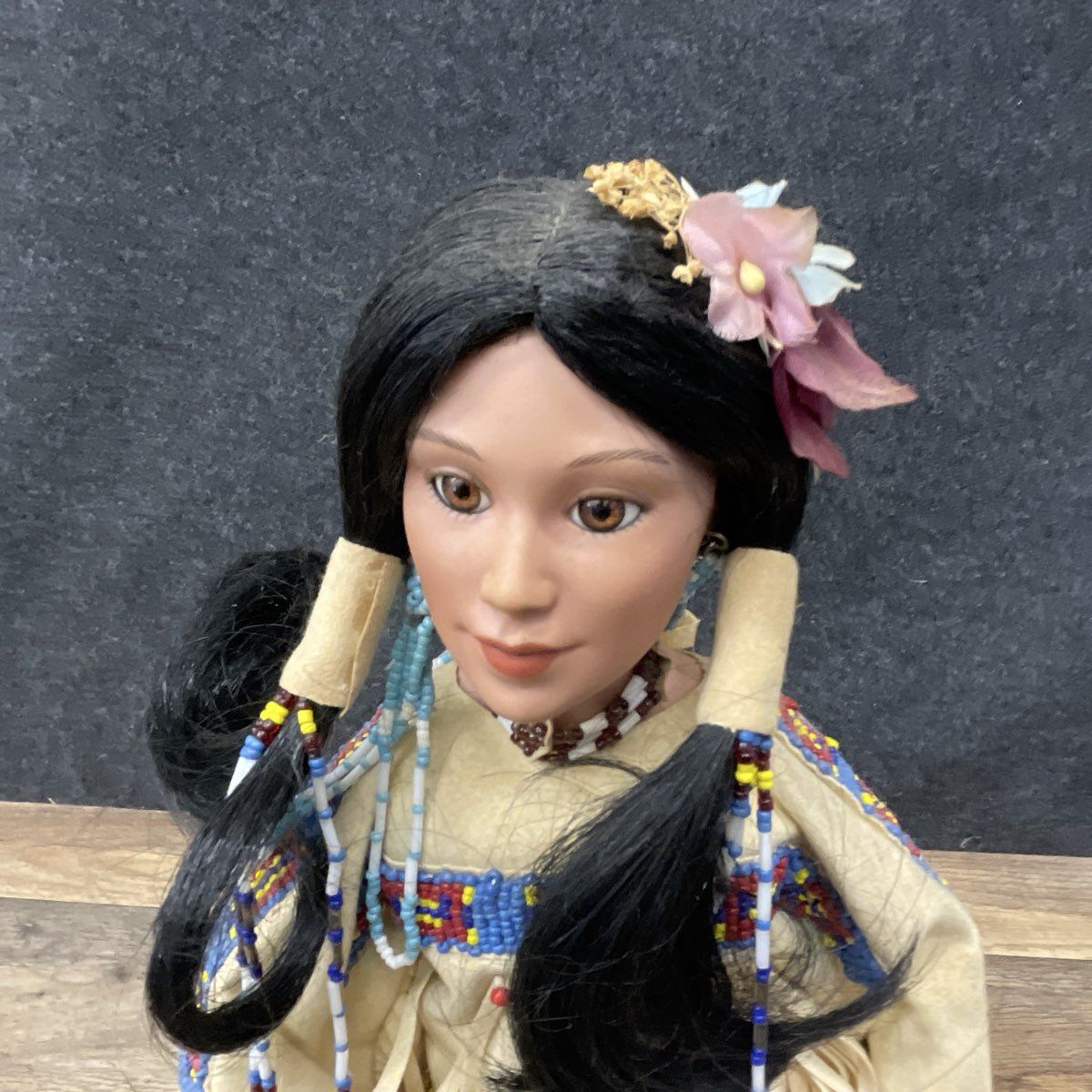 Vintage Judy Belle Morning Song Native American Porcelain Doll w/ Box