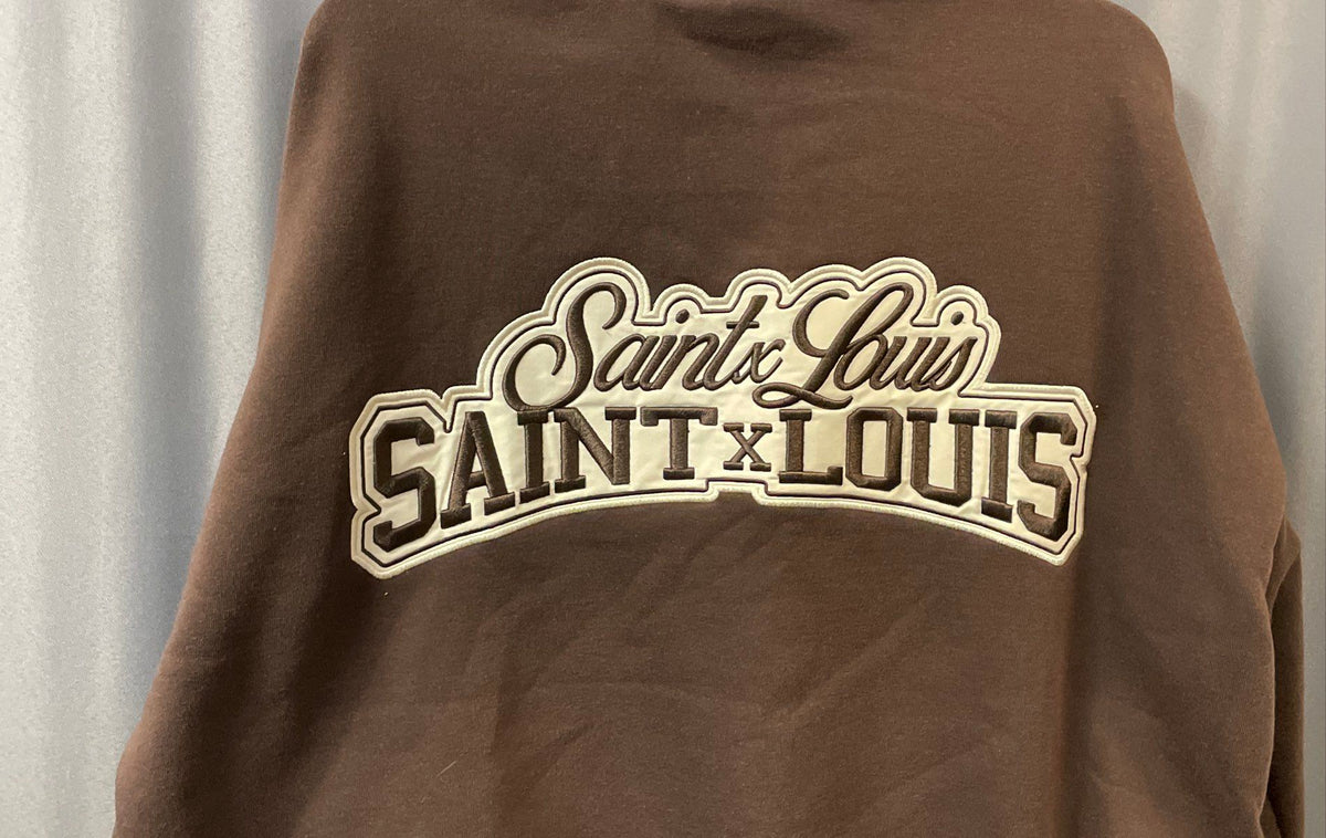 Saint x Louis Espresso Brown Graphic Collab Pullover Hoodie Sz 2XL NWT