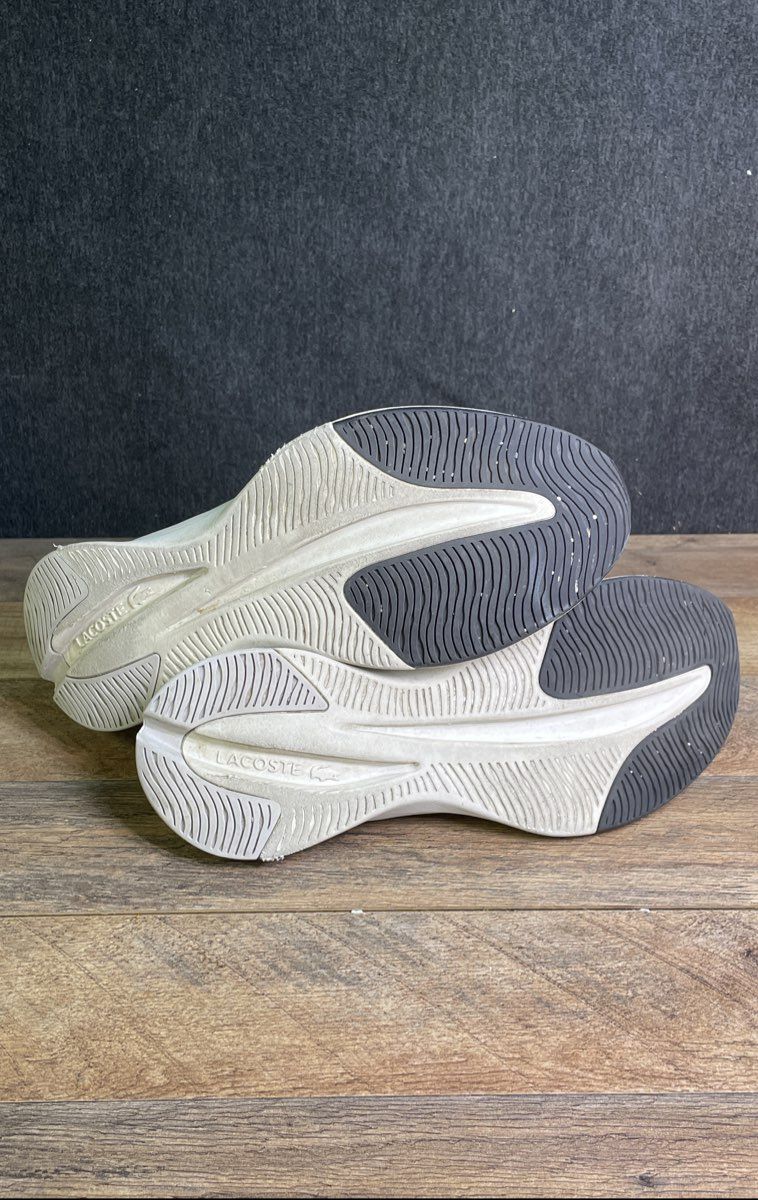 Lacoste Run Spin Comfort White Yellow Lifestyle Sneakers Men's Size 11.5