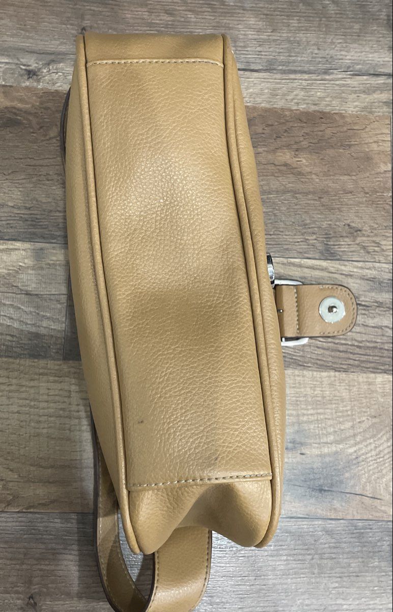 Vintage Villager Brown Pebbled Vinyl Shoulder Bag