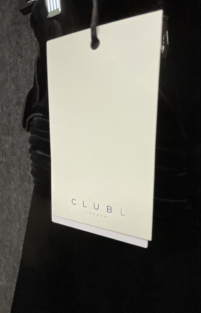 Club L London Women's Black Strapless Velvet Pleated Mini Dress Sz 4 NWT