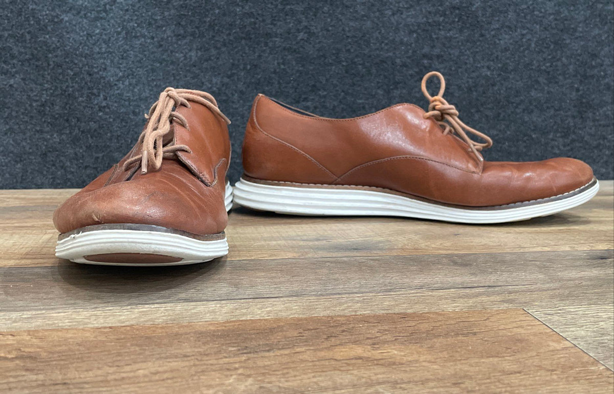Cole Haan OriginalGrand Brown Leather Plain Toe Oxford Shoes Size 9B