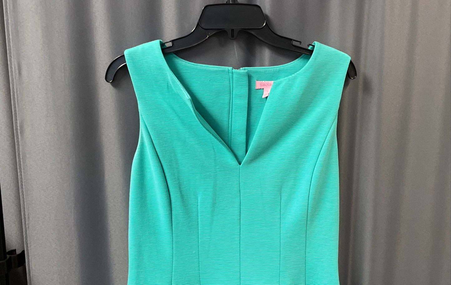 Lilly Pulitzer Women's Turquoise Knit Dress Sleeveless Textured Ribbed Sz M