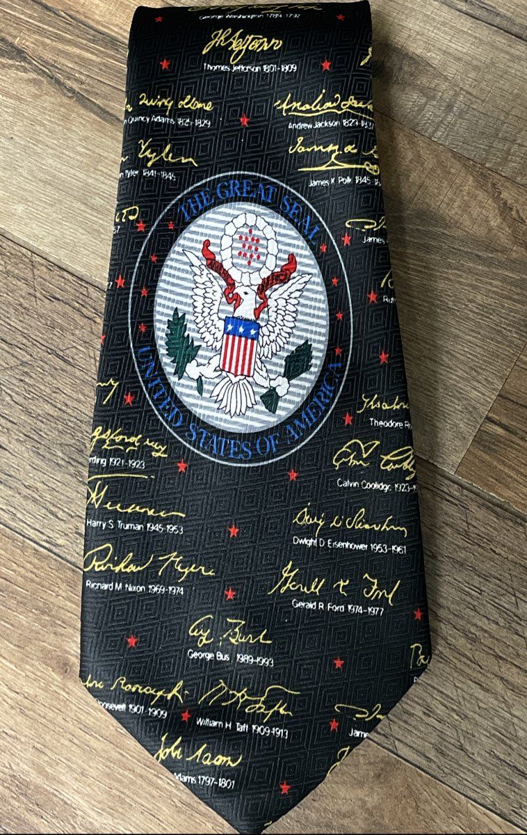 Vintage 90s Men's Patriotic Necktie Set 4 American Flag Eagle US History Ties
