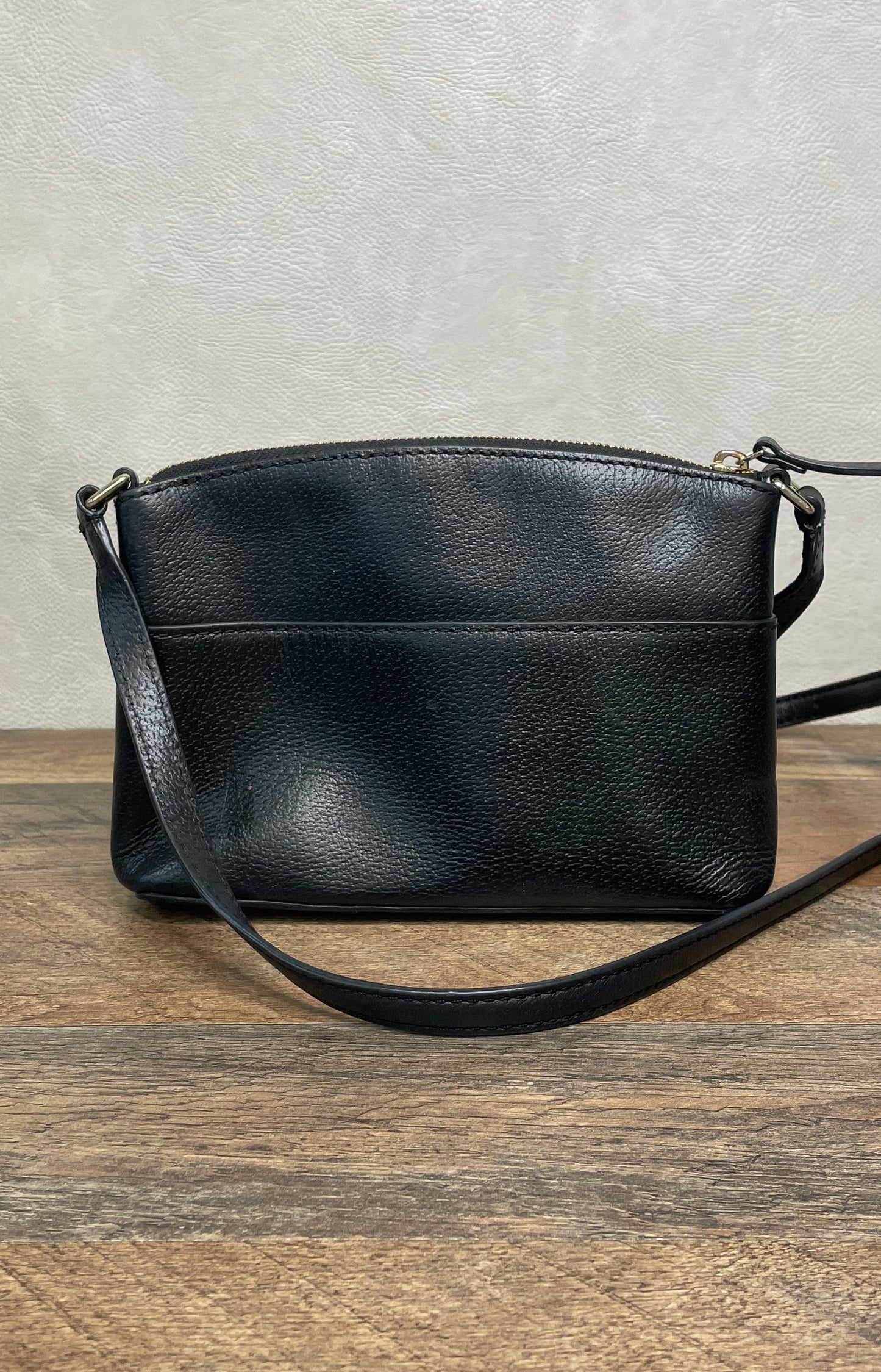Kate Spade Black Pebbled Leather Small Crossbody Bag Gold Hardware