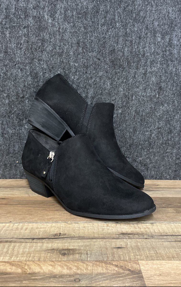 Dr. Scholl's Brief Black Microfiber Suede Ankle Booties Women's Size 9.5 W