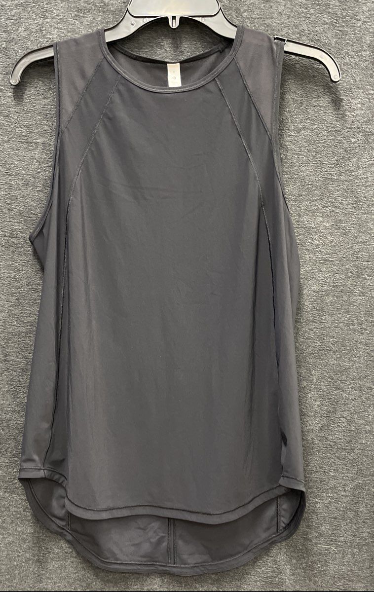 Lululemon Women's Black Sculpt Tank Top Mesh Panels Keyhole Back Athletic Sz 8