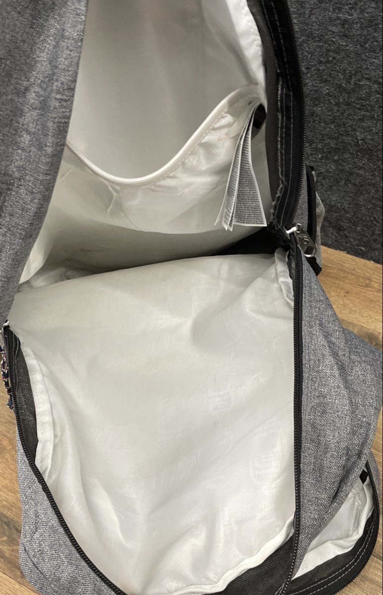 JanSport Grey Multi-Compartment Backpack Synthetic Leather Bottom Large Bookbag
