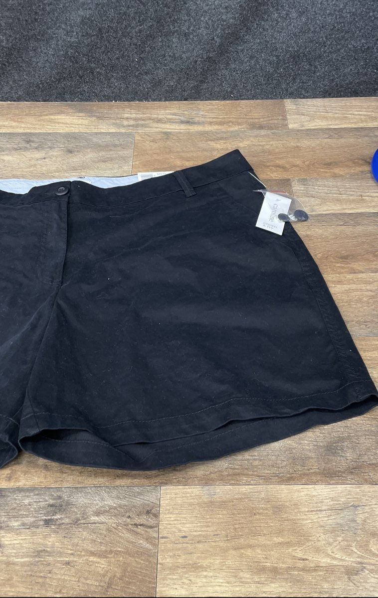 Crown & Ivy Women's Black Caroline Core Shorts Sz 16W NWT