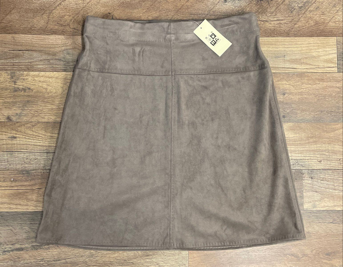 Max Studio Women's Grey Faux Suede Skirt NWT Sz S