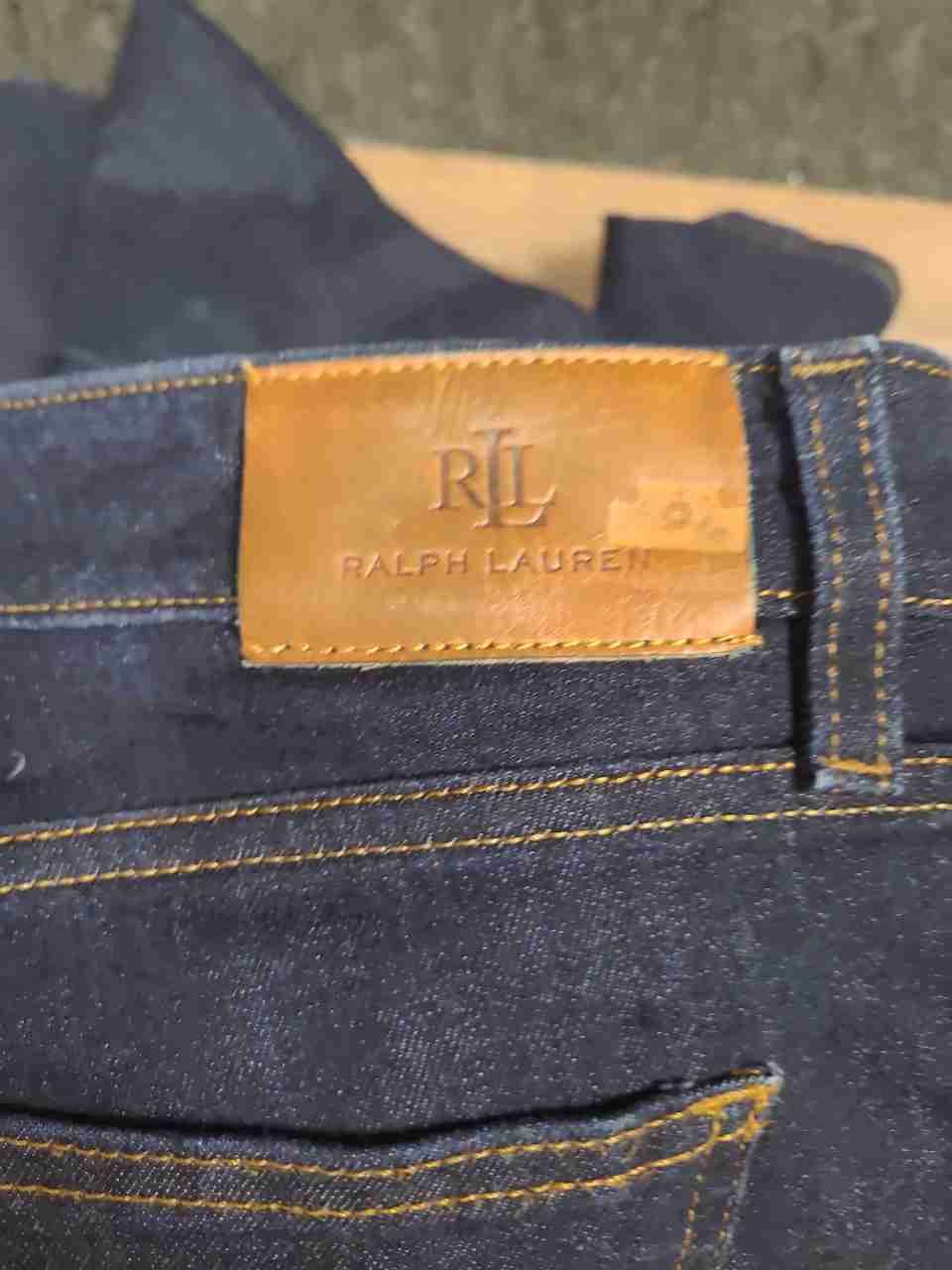 Lauren Ralph Lauren Women's Dark Wash Straight Leg Stretch Denim Jeans Sz 14