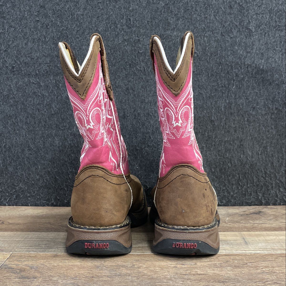Durango Lil' Durango Tan Pink Western Cowboy Boots Kid's Size 13.5M