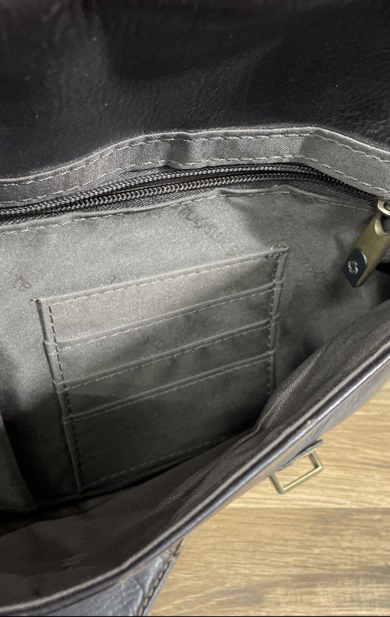 Samsonite Dark Brown Leather Briefcase Messenger Laptop Bag Adjustable Strap