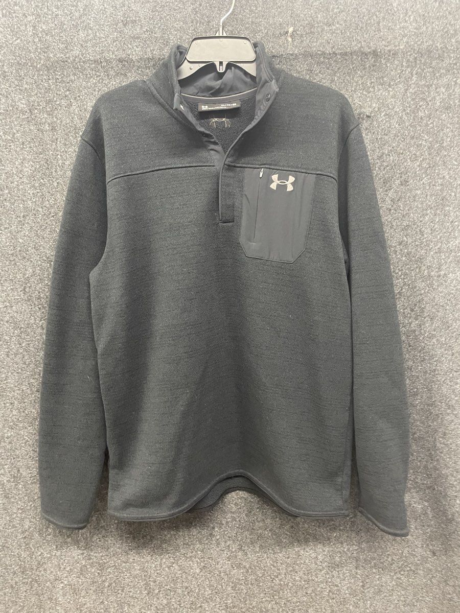 Under Armour Men's Dark Gray ColdGear Sweater Fleece 1/4 Snap Pullover Sz XL