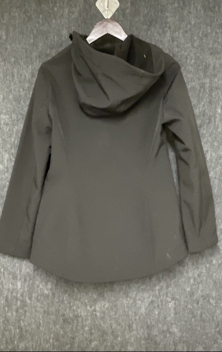 Nautica Women's Black Softshell Hooded Jacket Water Resistant Q624414 Sz S