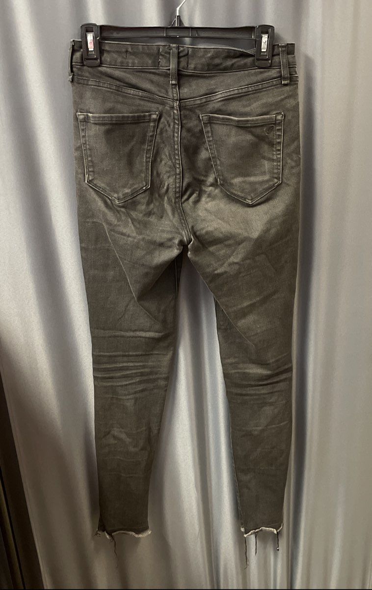 William Rast Women's Black Sculpted Highrise Distressed Ripped Knee Jeans Sz 28