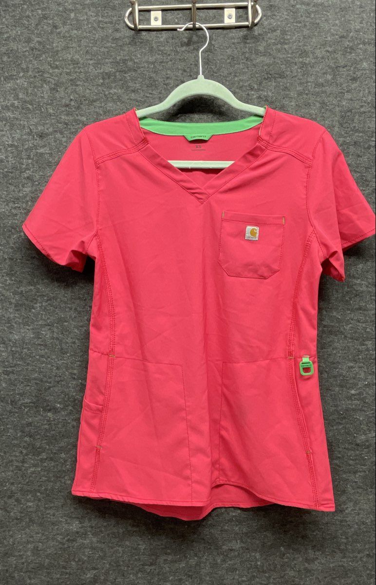 Carhartt Women's Pink Force Cross-Flex Scrub Set V-Neck Top Cargo Pants NWT XS